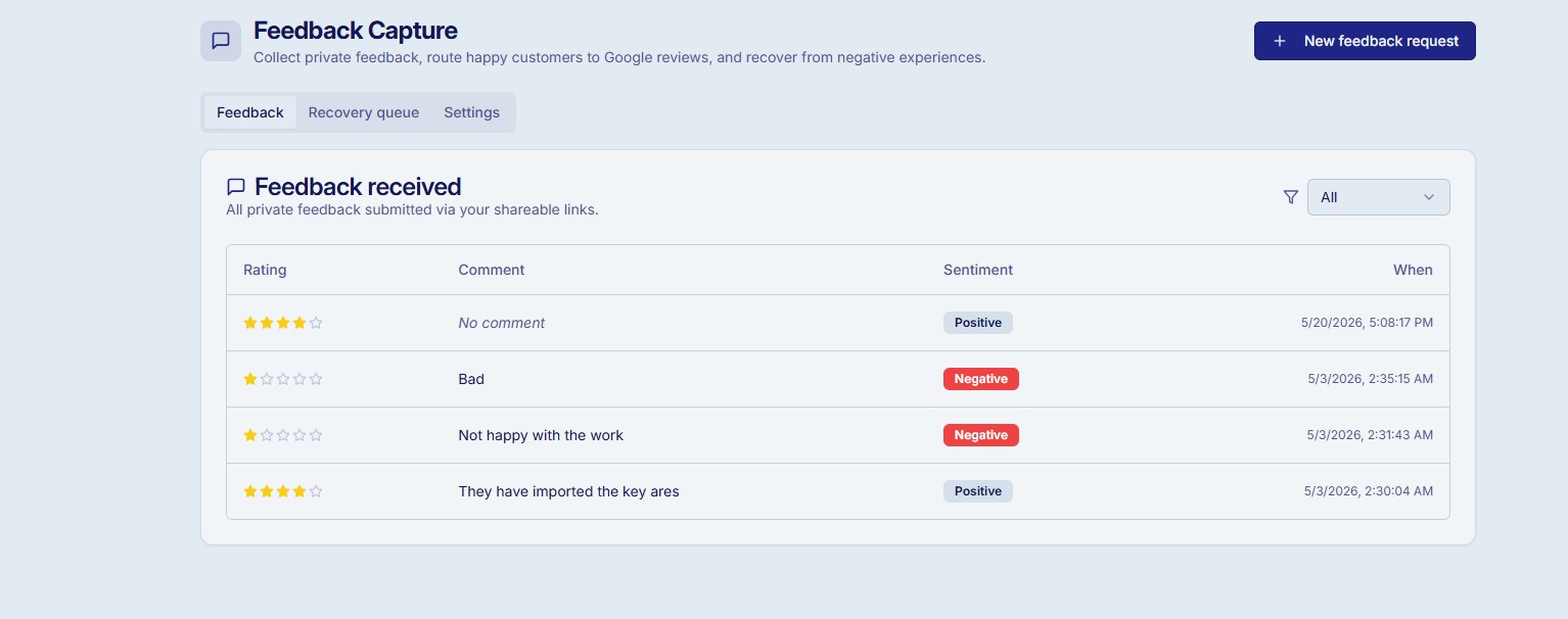 Feedback Capture